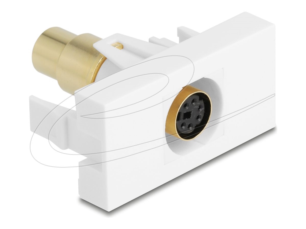 Delock - Easy 45 - Klik I-Modul - Forgyldt - 6-Pins Mini-Din ( Hun ) - 1 Gang - Hvid