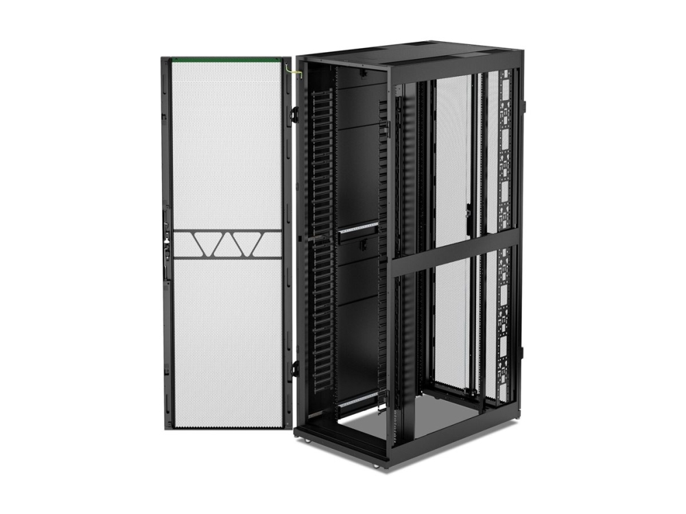 Apc Netshelter Sx Netzwerkgehäus, 48 He, 2258H X 750W X 1200D Mm, Mit Seitenwänden, Schwarz, 52U, Verbessertes Kabelmanagement, 201,5 Kg, Weiß