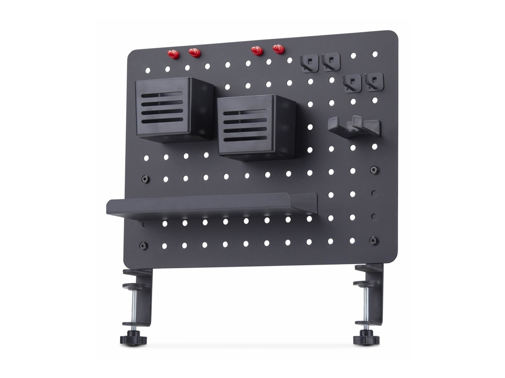 StarTech.com Clamp-On Pegboard with Accessories, 16.5 x 12.5in (42 x 32cm), Steel Pegboard, Desktop Storage Organizer, Desk Mount Peg Board, Black - Monteringskomponent (pegboard panel) - clamp-on - stål - svart - disk-monteringsbar | Möbler - Tillbehör - Skrivbordstillbehör | GameStuff
