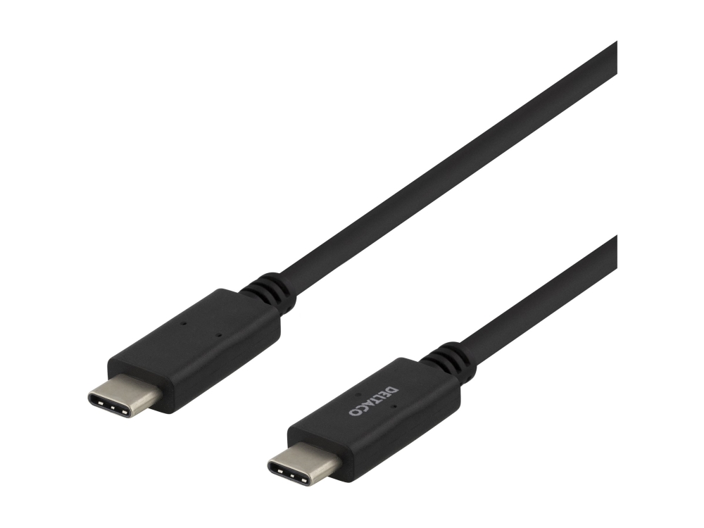 Deltaco - Usb-Kabel - 24 Pin Usb-C (Han) Til 24 Pin Usb-C (Han) - Usb 2.0 - 3 A - 1 M - Sort