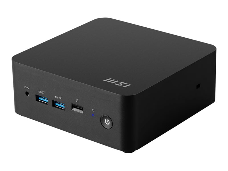 MSI Cubi NUC 1MG 238BEU - Barebone - mini PC FCBGA1744 Socket - 1 x Core 5 120U / op til 5 GHz - RAM 0 GB - Intel Graphics - IEEE 802.11ax (Wi-Fi 6E), Bluetooth 5.3, Gigabit Ethernet, 2.5 Gigabit Ethernet - sort