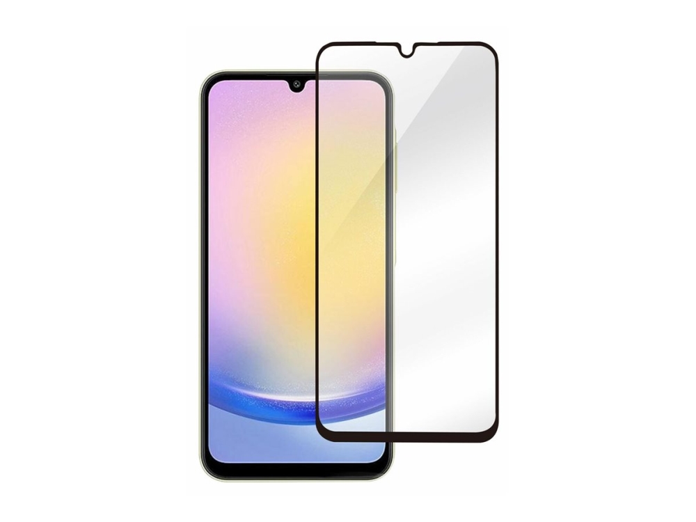 Estuff Titan Shield - Skærmbeskytter For Mobiltelefon - Fuldt Omslag - Glas - Rammefarve Sort - For Samsung Galaxy A25