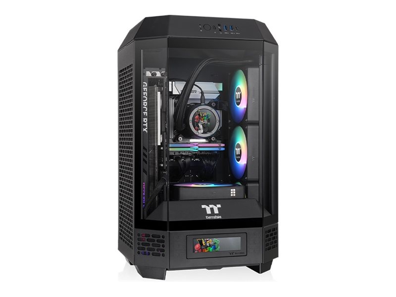 Thermaltake The Tower 250 - MT - mini ITX - sidepanel med vindue (hærdet glas) - ingen strømforsyning - sort - USB/Lyd