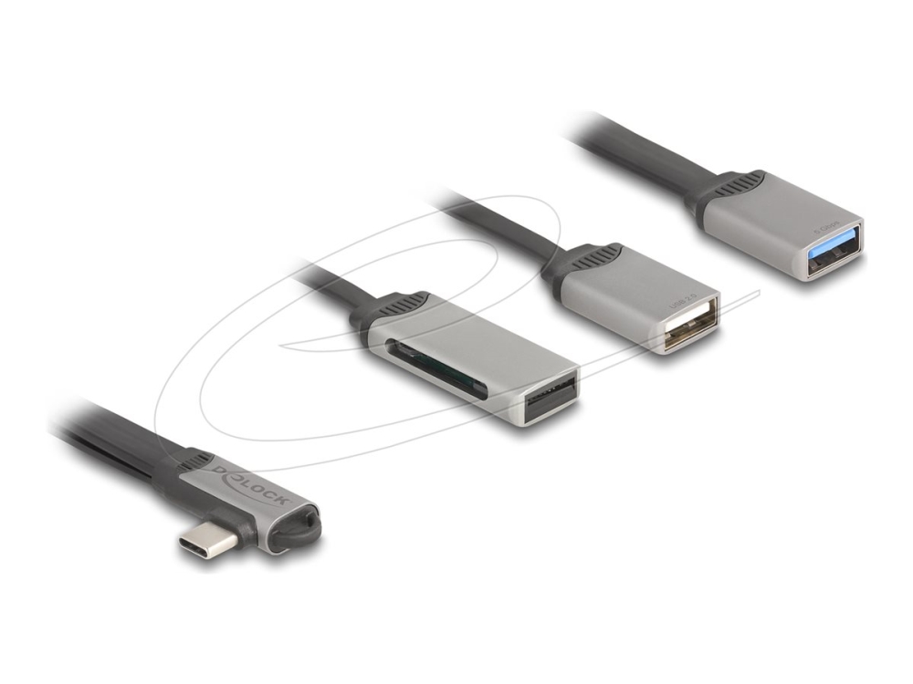 Delock - Hubb - 1 x USB 3.2 Gen 1 + 1 x USB 2.0 - skrivbordsmodell | Datortillbehör - Kablar & adaptrar - USB-hubbar | GameStuff