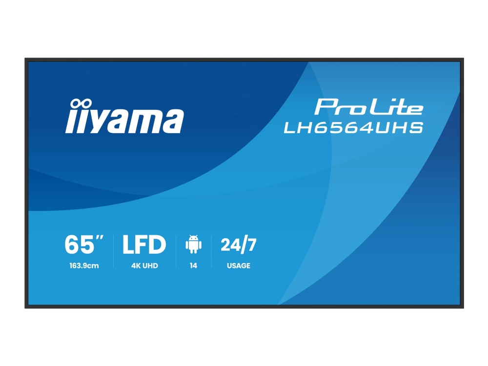 iiyama ProLite LH6564UHS-B1AG - 65 Diagonal klasse LED-bagbelyst LCD paneldisplay - digital skiltning - med indbygget SoC medieafspiller - 4K UHD (2160p) 3840 x 2160 - sort kant med mat finish