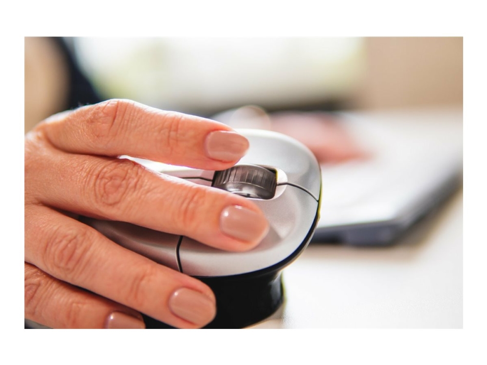 Bakkerelkhuizen Grip Mouse - Mus - Optisk - 3 Knapper - Trådløs - Trådløs Modtager (Usb)
