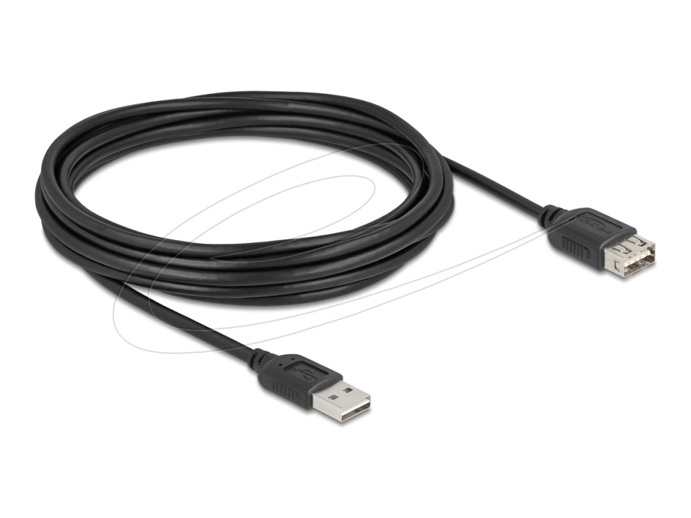 Delock - Usb Forlængerkabel - Usb (Han) Omvendelig Til Usb (Hun) Omvendelig - Usb 2.0 - 5 M - Nem Usb - Sort