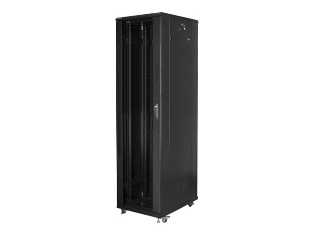 Lanberg Ff01 Series - Rack Kabinet - 800 X 800, Flat Pack - Med 4 Køleblæsere - Fritstående, Gulvstående - Sort, Ral 9004 - 37U - 19"