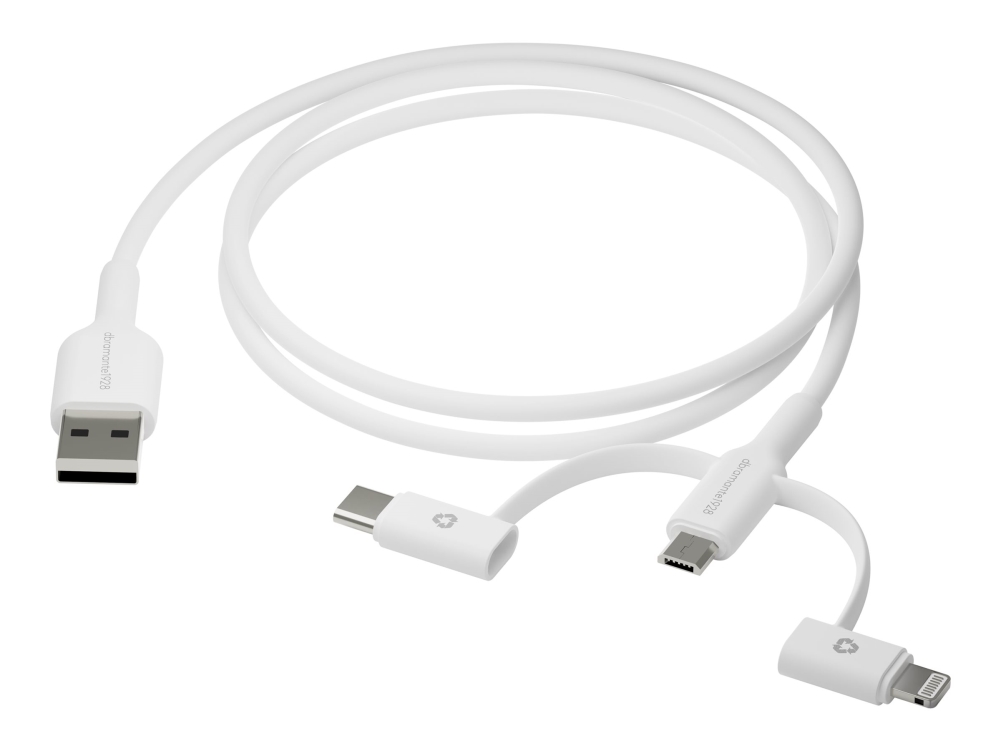 Dbramante1928 Cbx3a3wh7176, 1 M, Usb A, Usb C/Micro Usb-A/Lightning, Weiß