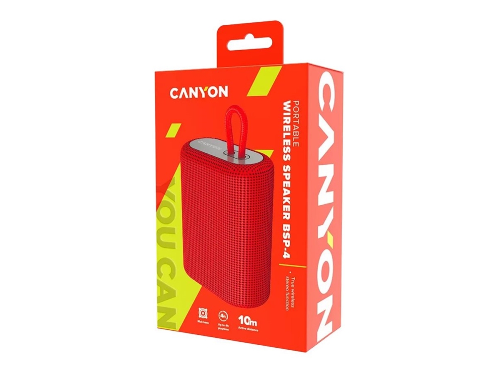Canyon BSP-4 - Högtalare - för bärbar användning - trådlös - Bluetooth - 5 Watt - röd | TV, Ljud & Bild - Bärbart ljud & Bild - Bluetooth högtalare | GameStuff