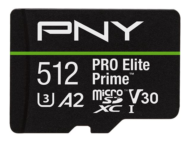 PNY PRO Elite Prime - Flash-minneskort - 512 GB - A2 / Video Class V30 / UHS-I U3 / Class10 - mikroSDXC UHS-I | Foto och video - Foto- & videotillbehör - Minneskort | GameStuff