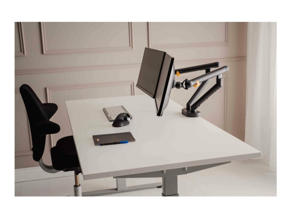 Bakkerelkhuizen Flexible Dual - Montagesatz - Verstellbare Doppelarme - Für 2 Bildschirme - Aluminium, Stahl, Abs-Kunststoff, Thermoplastischer Gummi