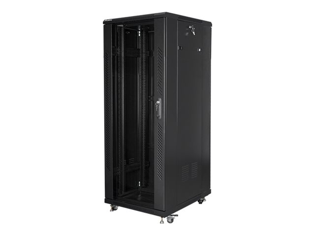 Lanberg FF01 series - Rack kabinet - med 4 køleblæsere - fritstående, gulvstående - sort, RAL 9004 - 42U - 19