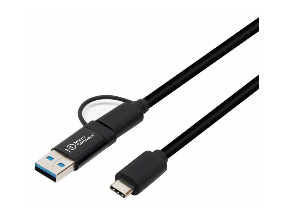 Microconnect - Usb-Kabel - Usb Type A, 24 Pin Usb-C (Han) Til 24 Pin Usb-C (Han) - Usb 3.2 Gen 1 - 1 M - Opladning Og Synkronisering - Sort