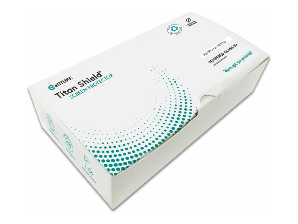 Estuff Es501423-10Bulk, Apple, Iphone 16 Pro, Kratzresistent, Splitterfrei, Transparent, 10 Stück(E)