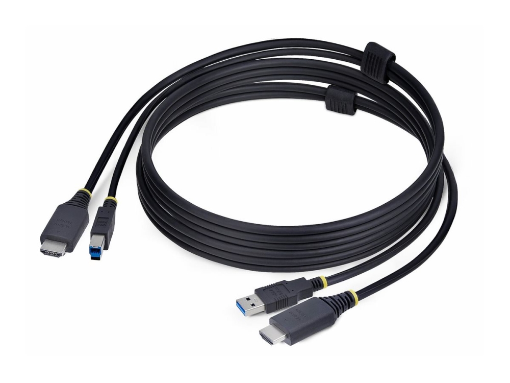 StarTech.com 6ft (1.8m) HDMI and USB 5Gbps KVM Cable - Tangentbords-/video-/muskabel - HDMI, USB typ A (hane) till HDMI, USB Type B (hane) - 1.8 m - 4K60Hz stöd, HDR10-stöd - svart | Datortillbehör - KVM & Switchar - Tillbehör | GameStuff