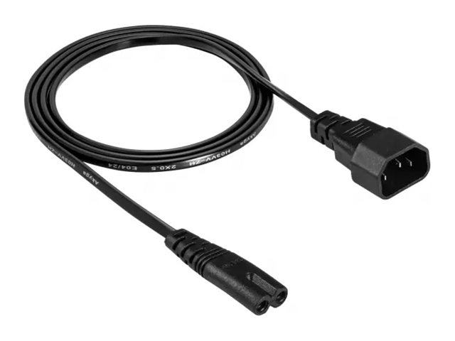Akyga - Strømkabel - Power Iec 60320 C7 Til Iec 60320 C14 - 250 V - 2.5 A - 1.5 M - Sort