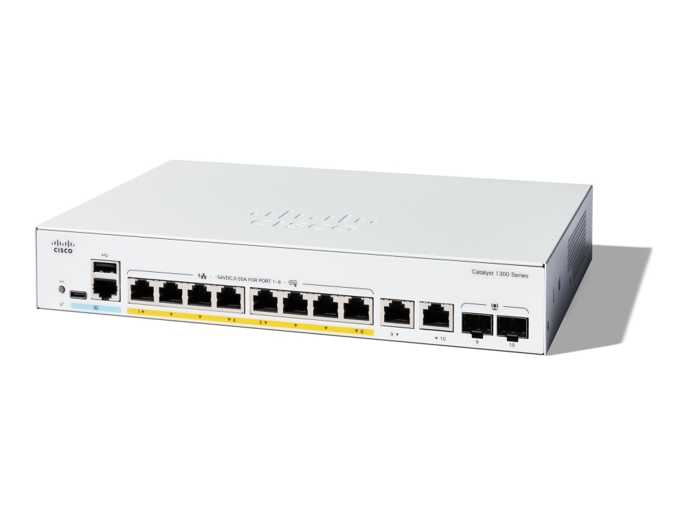 Cisco Catalyst 1300, Managed, L2, Gigabit Ethernet (10/100/1000), Power Over Ethernet (Poe), Rack-Einbau
