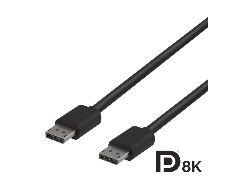 Deltaco - Displayport Kabel - Displayport (Han) Til Displayport (Han) - Displayport 1.4 - 1 M - 8K60 Hz (7680 X 4320) Unterstützung - Sort