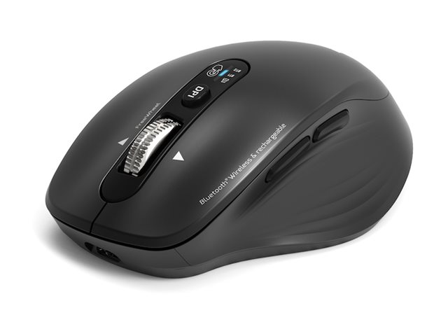 Port Connect Professional Business - Mus - Genopladelig - Optisk - 6 Knapper - Trådløs - 2.4 Ghz, Bluetooth - Trådløs Modtager (Usb)