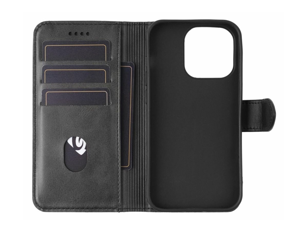 Estuff Wales - Flipomslag Til Mobiltelefon - Polyuretan (Pu) - Sort - For Apple Iphone 15