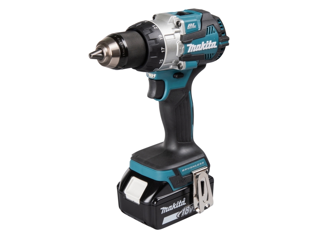 Makita DHP489RTJ, Eldriven skruvdragare, Pistolhandtag, 1/2, Svart, Blå, Borstlös, 1800 RPM