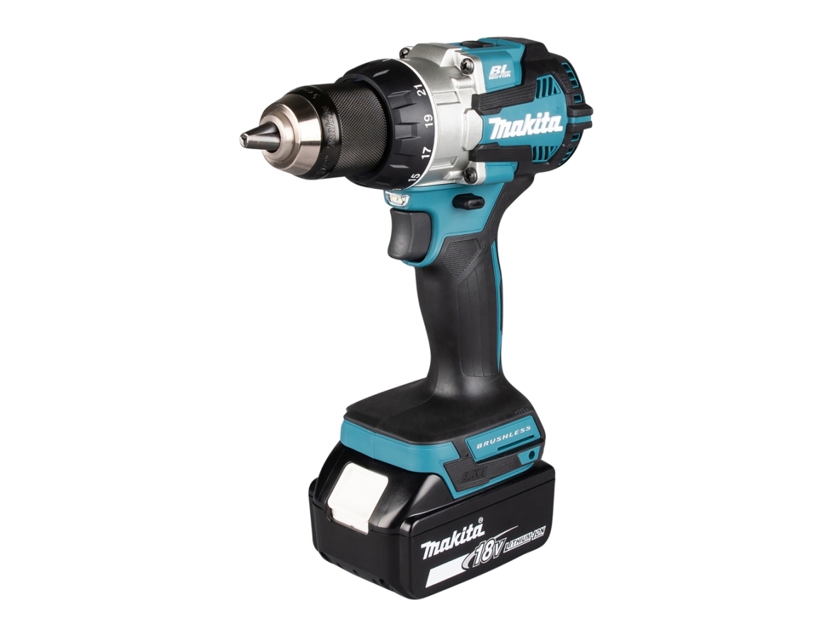 Makita Ddf489z, Skruemaskine, Pistolhåndtag, 1/2", Sort, Blå, Stål, Deep Discharge, Børstefri - Solo