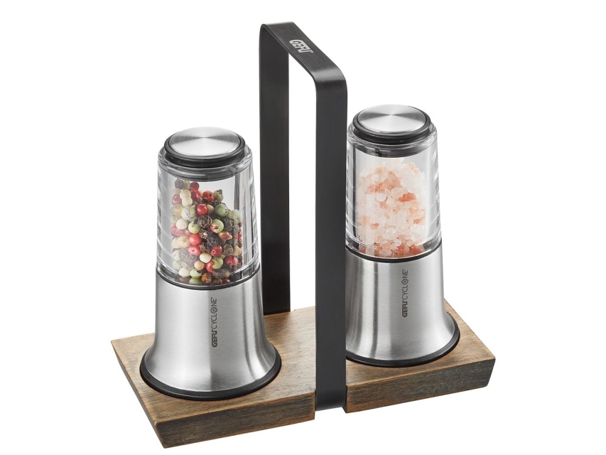 GEFU X-PLOSION, Rostfritt stål, Transparent, Keramiska, Plast, Rostfritt stål, Trä, Peppar, Salt, Rostfritt stål, 68 mm, 140 mm | Bordssättning - Tillbehör för bordet - Salt och peppar | GameStuff