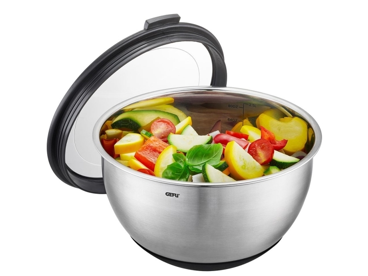 GEFU MUOVO, Skål, Rund, 2,5 l, Svart, Rostfritt stål, Soppa, 132 mm | Utomhus - Camping - Flaskor och vattenflaskor | GameStuff