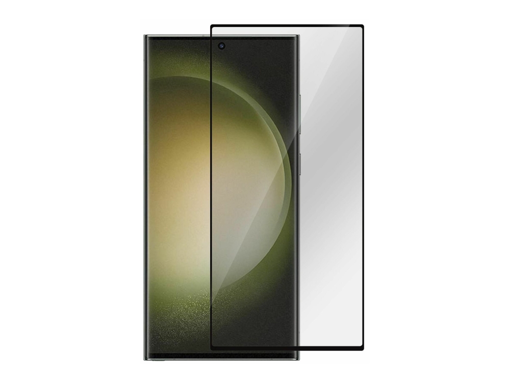 Estuff Titan Shield - Skærmbeskytter For Mobiltelefon - Fuldt Omslag - Glas - Rammefarve Sort - For Samsung Galaxy S25 Ultra