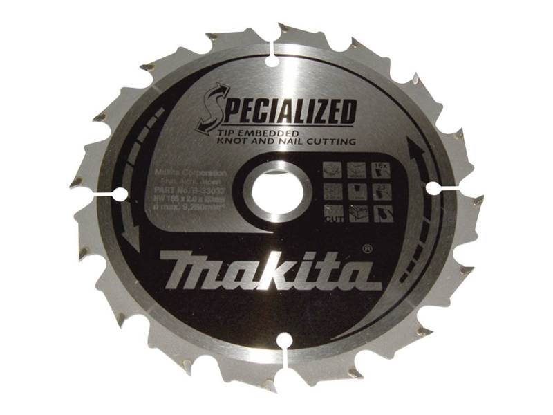 Makita Specialized, Træ, 16,5 Cm, 2 Cm, 9250 Rpm, 2 Mm, Makita