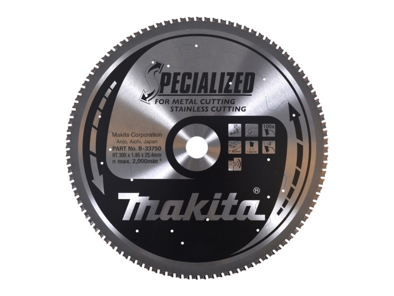 Makita Specialized, Metal, 30,5 Cm, 2,54 Cm, 2000 Rpm, 1,95 Mm, Makita