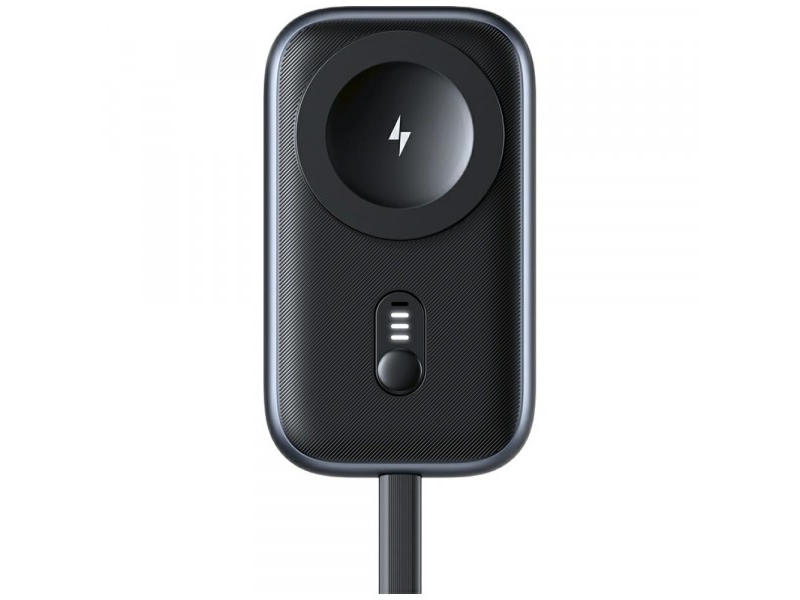 Indukcinis Įkroviklis Apple Watch Usams Cd245 2-In-1 Su 1200Mah Išorine Baterija + Usb-C Laidu, Titano Spalvos