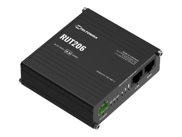 Teltonika Rut206 Industrial, Wi-Fi 4 (802.11N), Einzelband (2,4Ghz), Ethernet/Lan, 4G, Schwarz, Industrieller Router