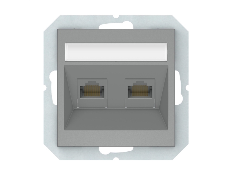 Vilma Comp Socket 2Pl Grey Klrj45-26E2-02 Qr