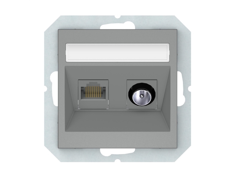 Vilma Tv+Comp Socket Grey Tvl/Klrj45-16E2-02Qr