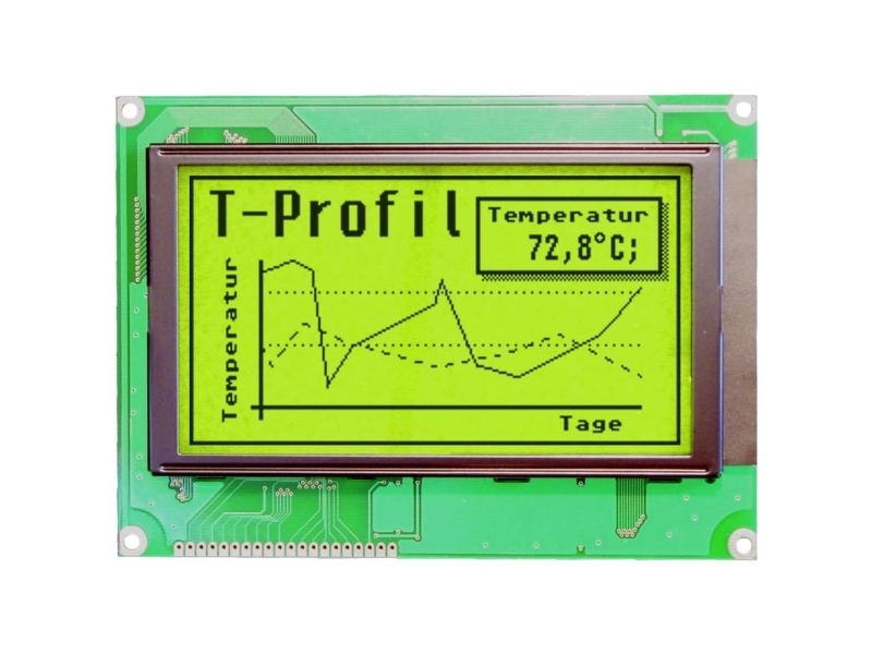 Display Elektronik Grafik-display Gulgrøn 240 x 128 Pixel (B x H x T) 144.00 x 104.00 x 14.3 mm