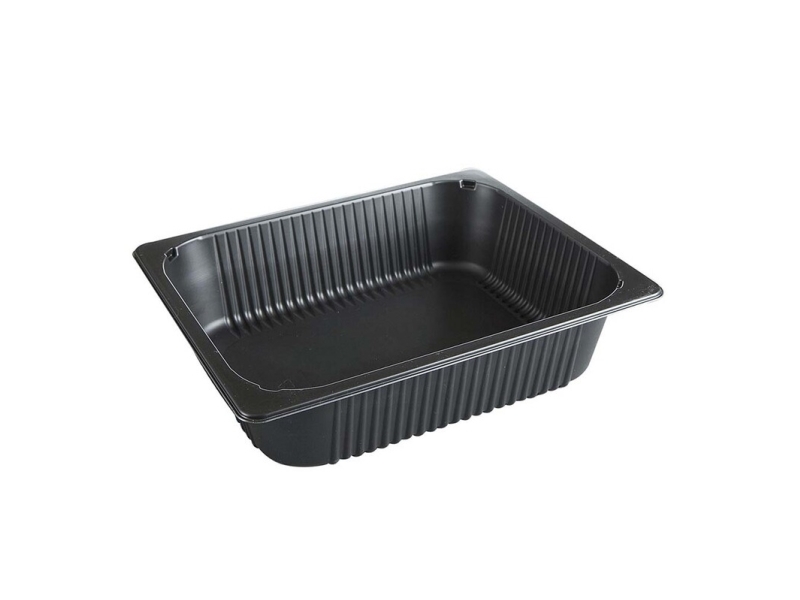 Plastbakke, Færch, P 2325-80T, 1-Rums Rektangulær 4895 Ml,268X327x80mm Pp, Sort, Karton A 92 Stk