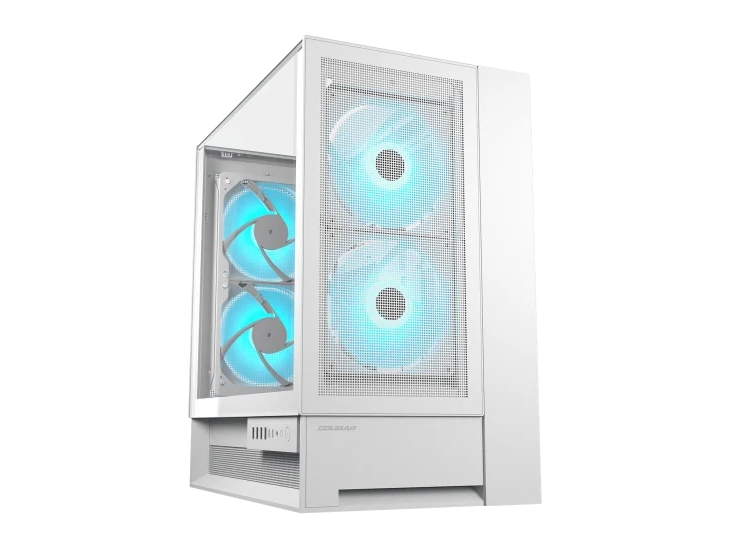 Cougar Gehäuse Midi-Tower Omnyx, Argb, Weiß, Midi Tower, Pc, Weiß, Atx, Micro Atx, Mini-Itx, 17 Cm, 38 Cm