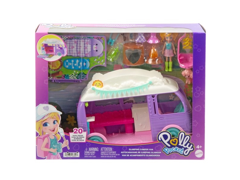 Polly Pocket - Glamping Van Camper + Doll + Accessories Jcc32