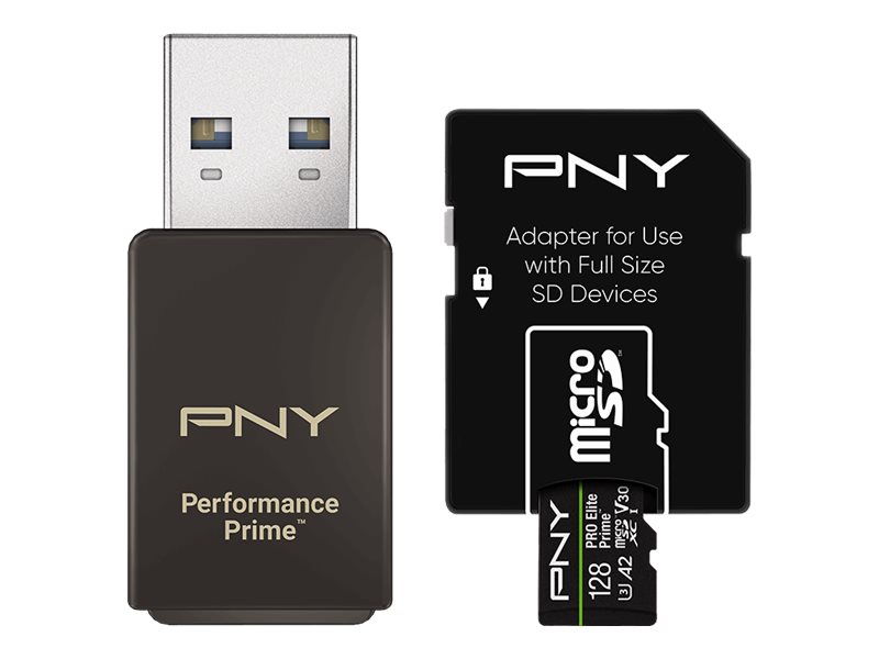 Pny Pro Elite Prime, 128 Gb, Microsdxc, Klasse 10, Uhs-I, 200 Mb/S, 110 Mb/S