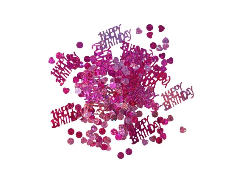 Pink Happy Birthday Konfetti