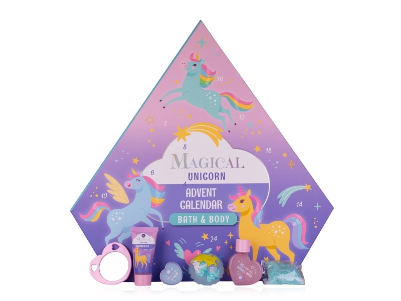 Accentra Kalender MAGISK UNICORN &amp MERMAID diamantform, 24 kosmetiska överraskningar | Hobby - Alla julkalendrar | GameStuff
