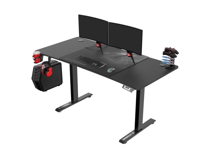 Ultradesk Level V2, Lige, Rektangulær form, MDF, Stål, Spil, Sort