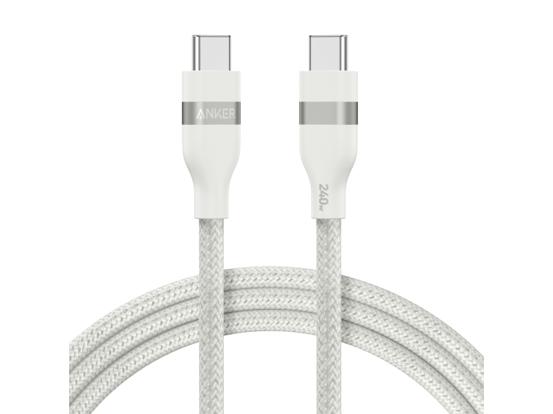 Anker A82E2, 1,8 m, USB C, USB C, USB 2.0, 0,48 Gbit/sek, Vit | Datortillbehör - Kablar & adaptrar - Datakablar | GameStuff