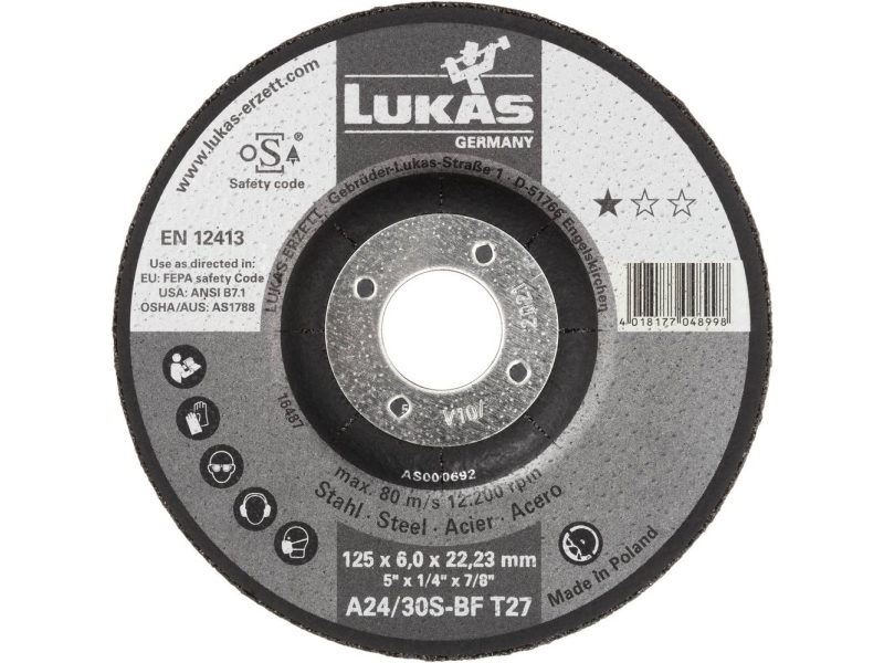 Lukas-Erzett As000712v9802 T27 150X6,0X22,23 Schruppscheibe 150 Mm 22.23 Mm 10 Stk