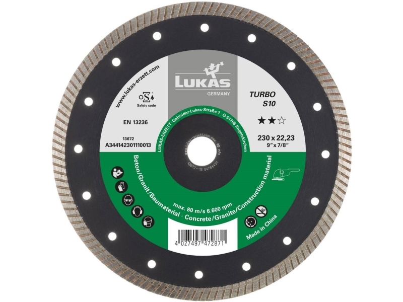 LUKAS-ERZETT A344141151110013 DiamantTURBO S10 115 Diamantskæreskive Diameter 115 mm 1 stk