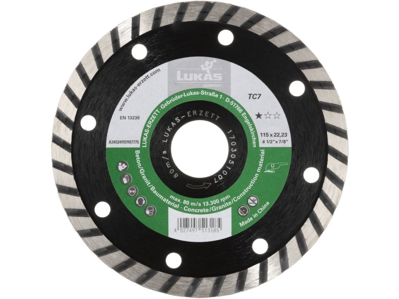 LUKAS-ERZETT A345242301107775 DiamantTC7 230x22,23x7 Diamantskæreskive Diameter 230 mm 1 stk