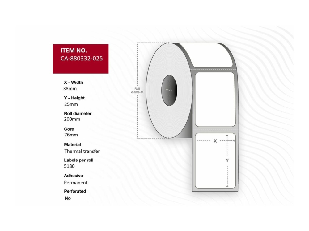Capture - Polyester - permanent klæbemiddel - hvid - 38 x 25 mm 51800 etikette(r) (10 rulle(r) x 5180 boks - etiketter