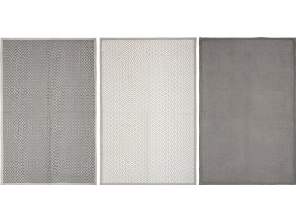 Atmosphera Painetut keittiöpyyhkeet, 45 x 70 cm, 3 kpl, harmaa